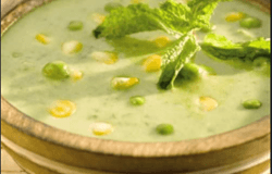 Minty Green Pea and Corn Soup Recipe